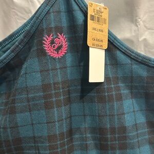 Victoria's Secret Pink Teal and Black Checkered Top